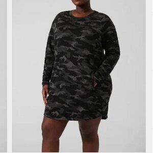 Athleta Plus Size Casual Balance Camo Lux Black Dress 1X